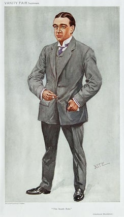 Ernest Shackleton; Caricature in Vanity Fair Supplement October 6, 1909 with tipped in Shackleton signature card