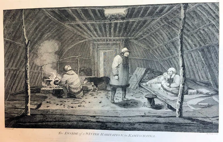 Item #13484 The inside of a winter habitation, in Kamtschatka; [From Atlas Plate 78, The Voyage of the Resolution and Discovery 1776-1780, London: Nicol & Cadell, 1784] [Engraved by William Sharp]. John Webber.