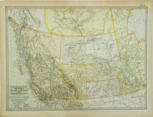 Item #13729 The Century Atlas | Manitoba, British Columbia and the Northwest Territories; No. 63. Matthew-Northrup Company.