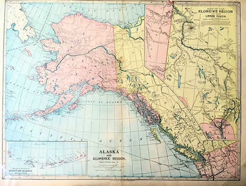 Item #13731 Alaska and Klondike Region; [With inset of Klondike Region on the Upper Yukon detail] [From an atlas, "Gazetteer of Alaska and Yukon Region " pp. 105 and 106]. J. Martin Miller.