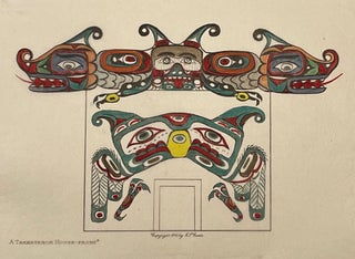 Item #14161 A Tsawatenok House-front; [Printed on Japanese tissue (India Proof paper) and mounted...