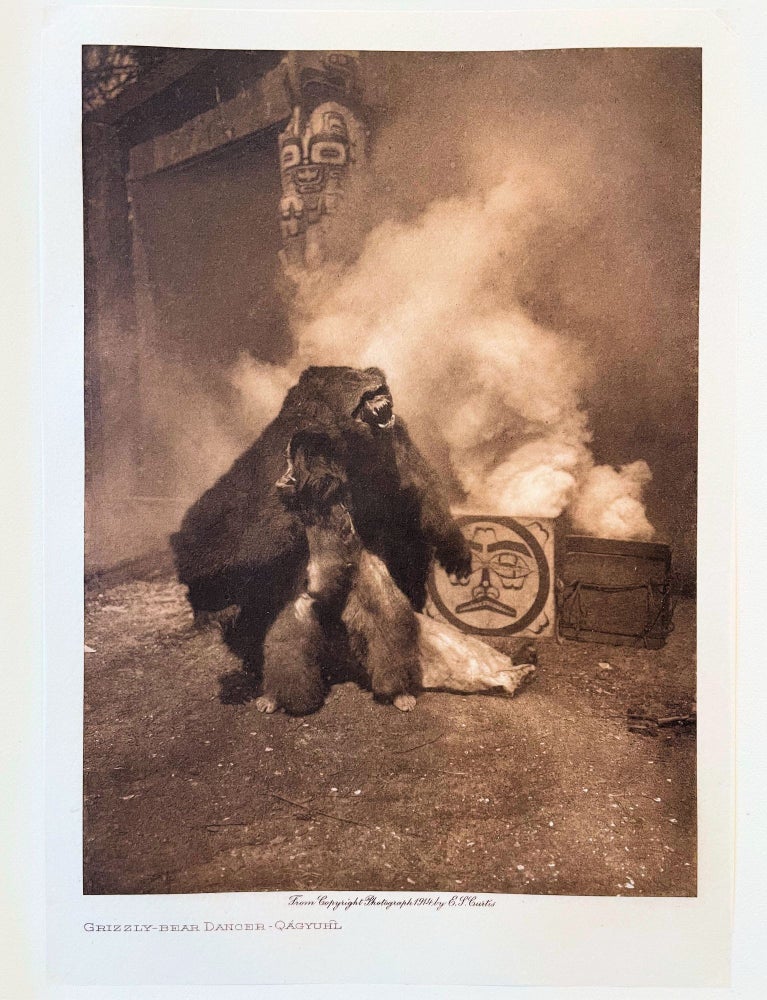 Item #14162 Grizzly-Bear Dancer - Qagyuhl; [Printed on Japanese tissue (India Proof paper) and mounted to Dutch Van Gelder paper] [North American Indians (1907-1930), Volume 10 - The Kwakiutl, (1915), Facing page 202 ]. Edward S. Curtis.