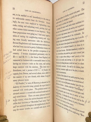 Life in California; During a Residence of Several Years in that Territory comprising a Description of the Country and the Missionary Establishments, with Incidents, Observations, etc., etc. | to which is annexed a Historical Account of the ... Indians of Alta-California by Fr. Geronimo Boscana [Thomas Russell's annotated copy]