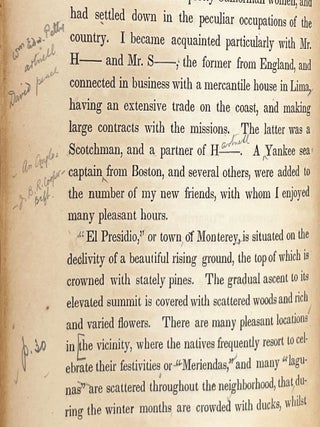 Life in California; During a Residence of Several Years in that Territory comprising a Description of the Country and the Missionary Establishments, with Incidents, Observations, etc., etc. | to which is annexed a Historical Account of the ... Indians of Alta-California by Fr. Geronimo Boscana [Thomas Russell's annotated copy]