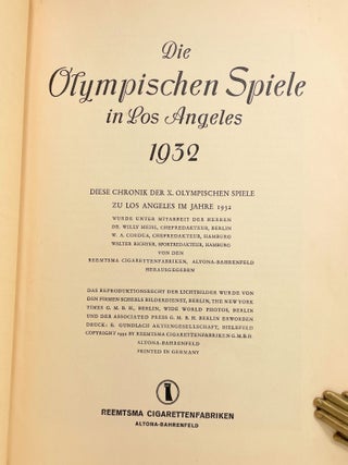 Die Olympischen Spiele in Los Angeles 1932; [A German language review of the 1932 Olympics in Los Angeles, California July 30 to August 14, 1932] [Also includes Winter Olympic sports held in Lake Placid, New York February 4 to 13, 1932]