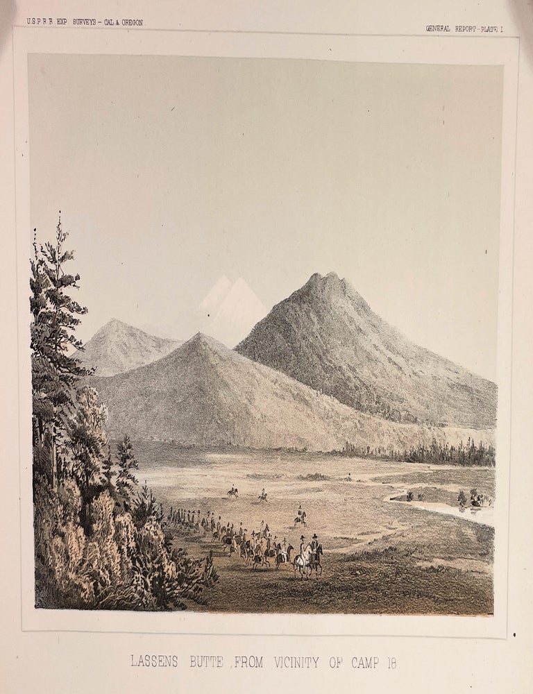 Item #14424 Four Litho tinted plates from the Reports of Explorations and Surveys ... from the Mississippi River to the Pacific Ocean; Volume VI Explorations of a Railroad Route from the Sacramento Valley to the Columbia River, Lieut. R. S. Williamson and Lieut. Henry L. Abbot [33d Congress, 2d Session, House, Ex. Doc., 91, Serial 796]. R. S. Williamson, Henry L. Abbot, Pacific Railroad Surveys.